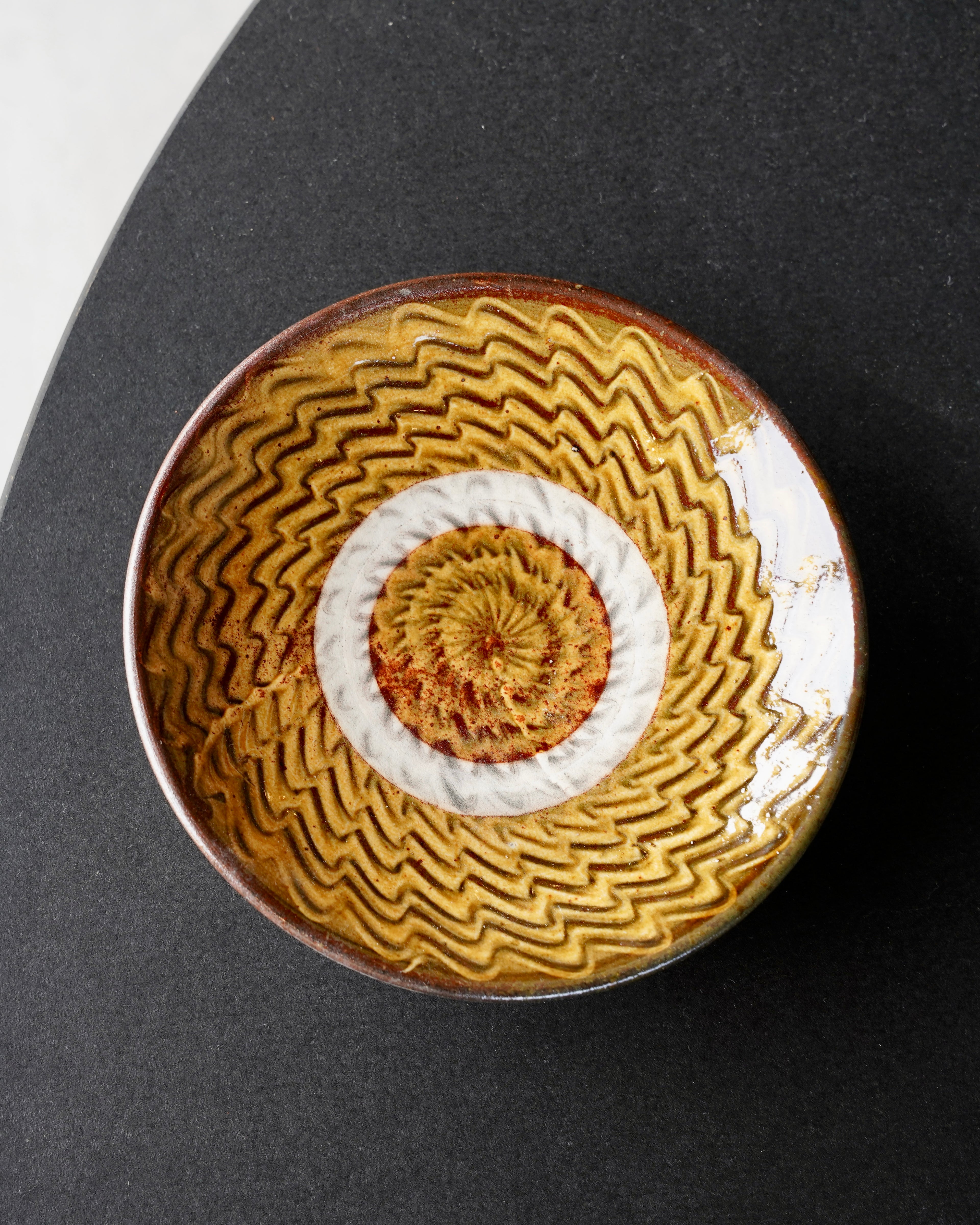 小鹿田焼 坂本浩二窯 “éhn Edition” /  5寸皿 櫛目