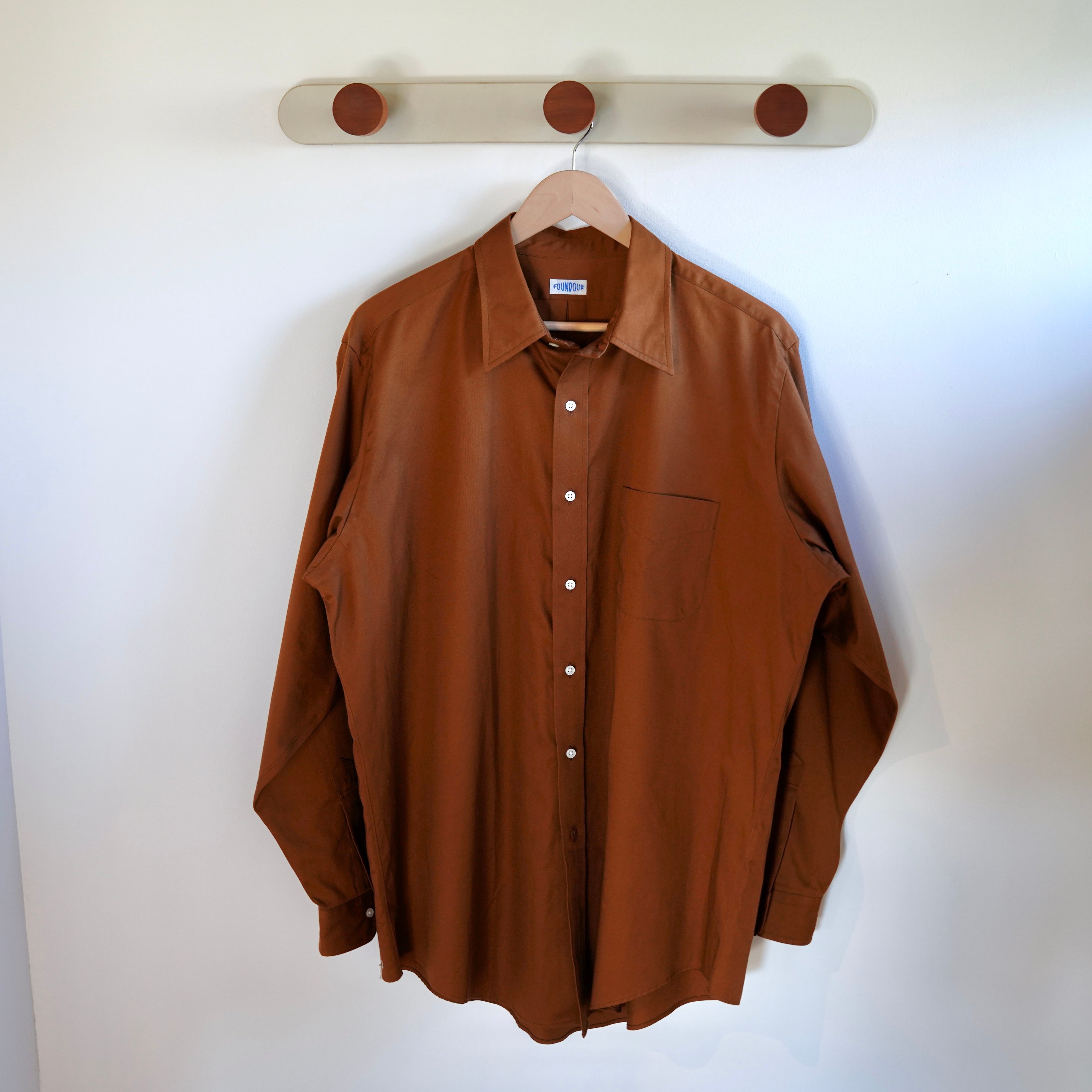 FOUNDOUR(ファウンダ) / REGULAR COLLAR SHIRT  MOCHA