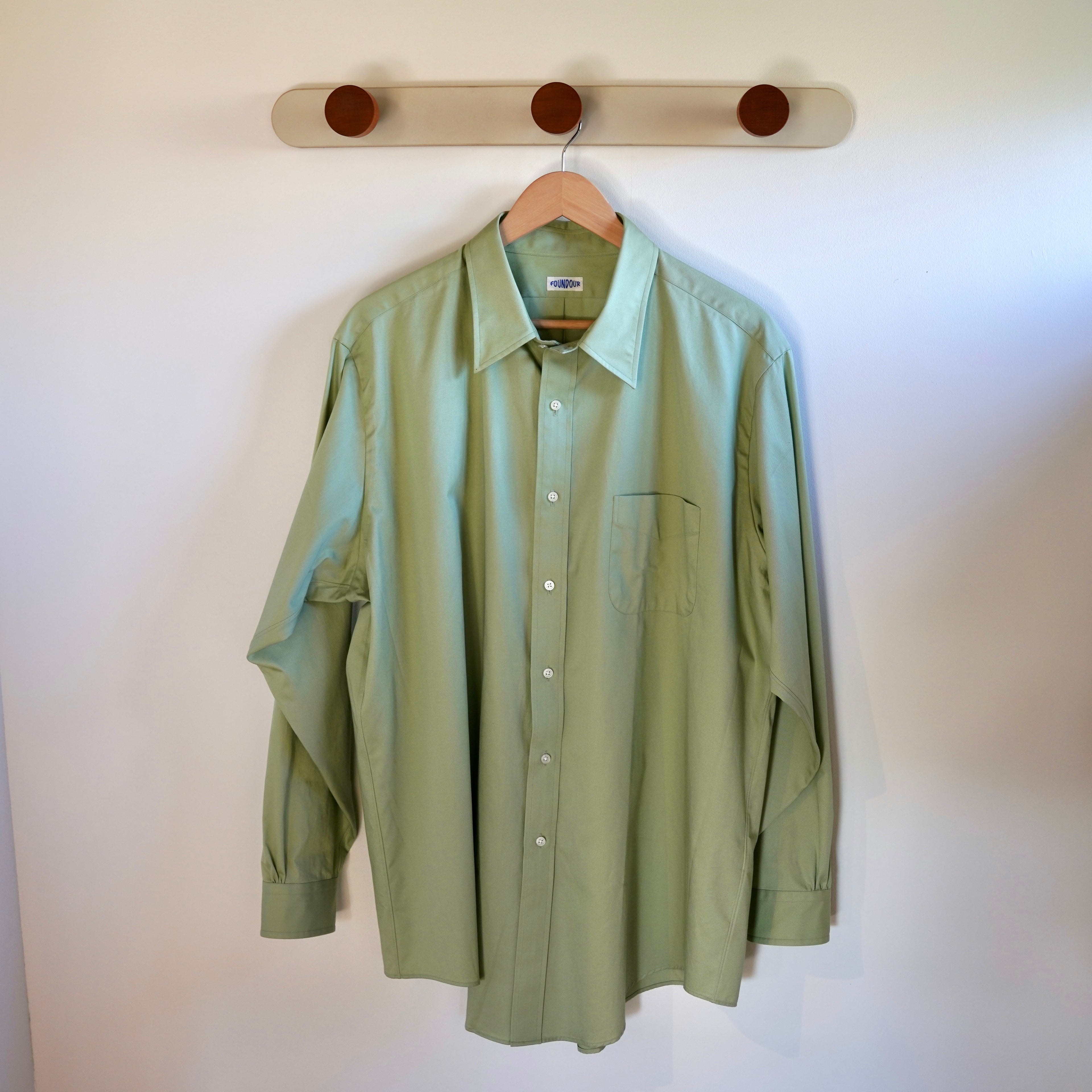 FOUNDOUR(ファウンダ) / REGULAR COLLAR SHIRT  GREEN