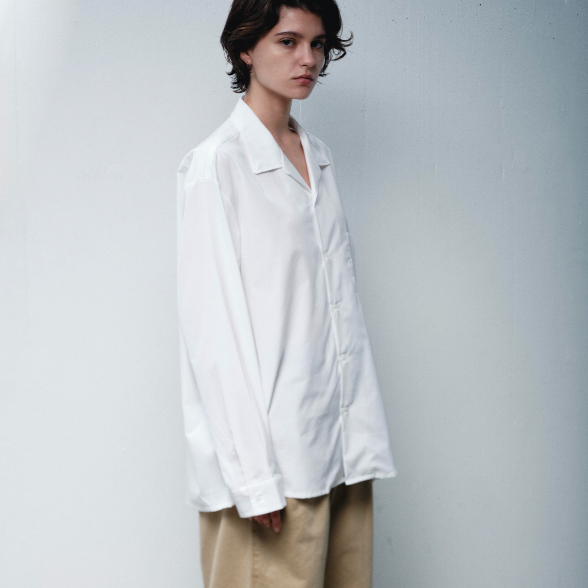 FOUNDOUR（ファウンダ) / COTTON OPEN COLLAR SHIRT