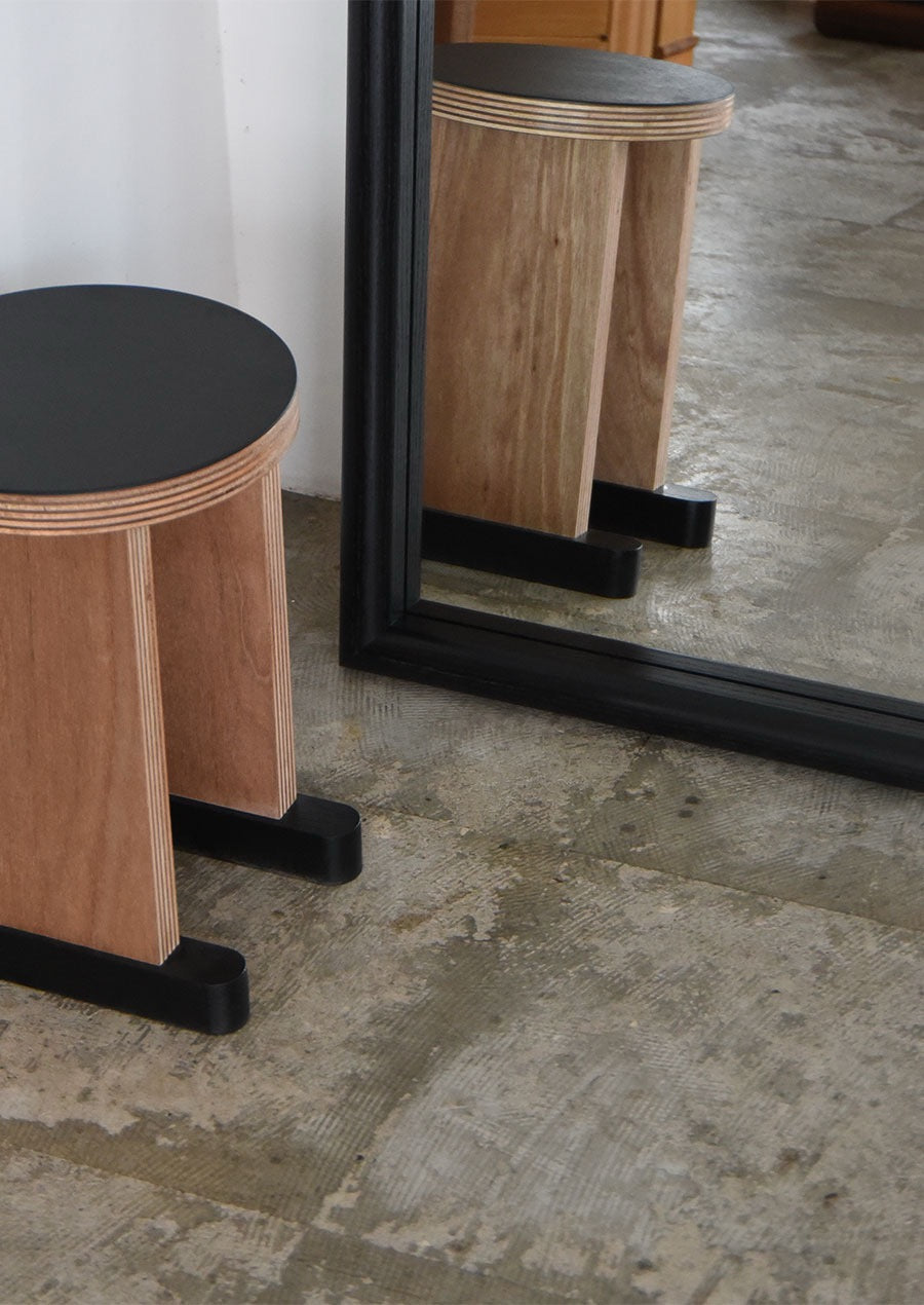 【Made to Order】éhn original /   Full Length Mirror 半円  in Black  1800×600