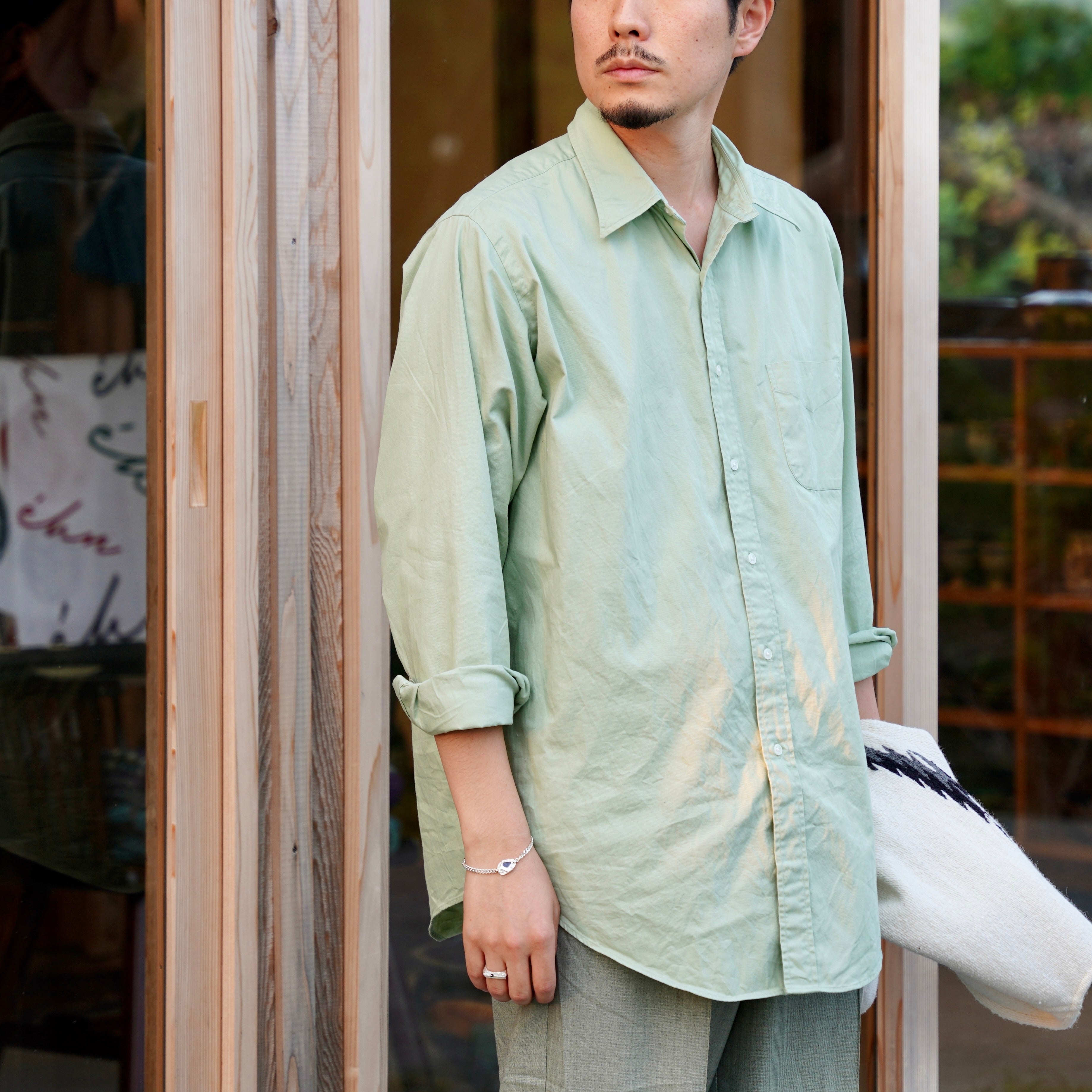 FOUNDOUR（ファウンダ) / REGULAR COLLAR SHIRT - GREEN
