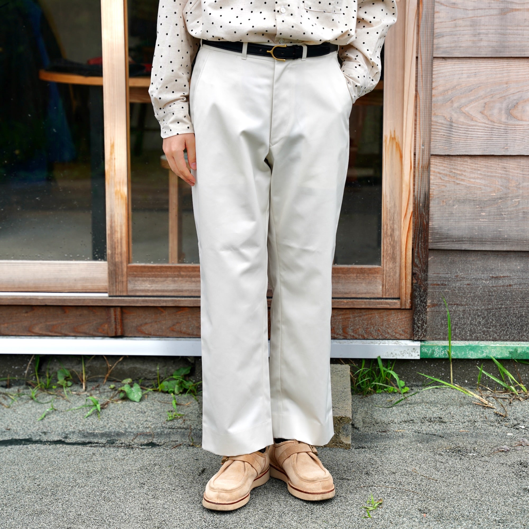 FOUNDOUR（ファウンダ) / TWILL WORK PANTS WHITE
