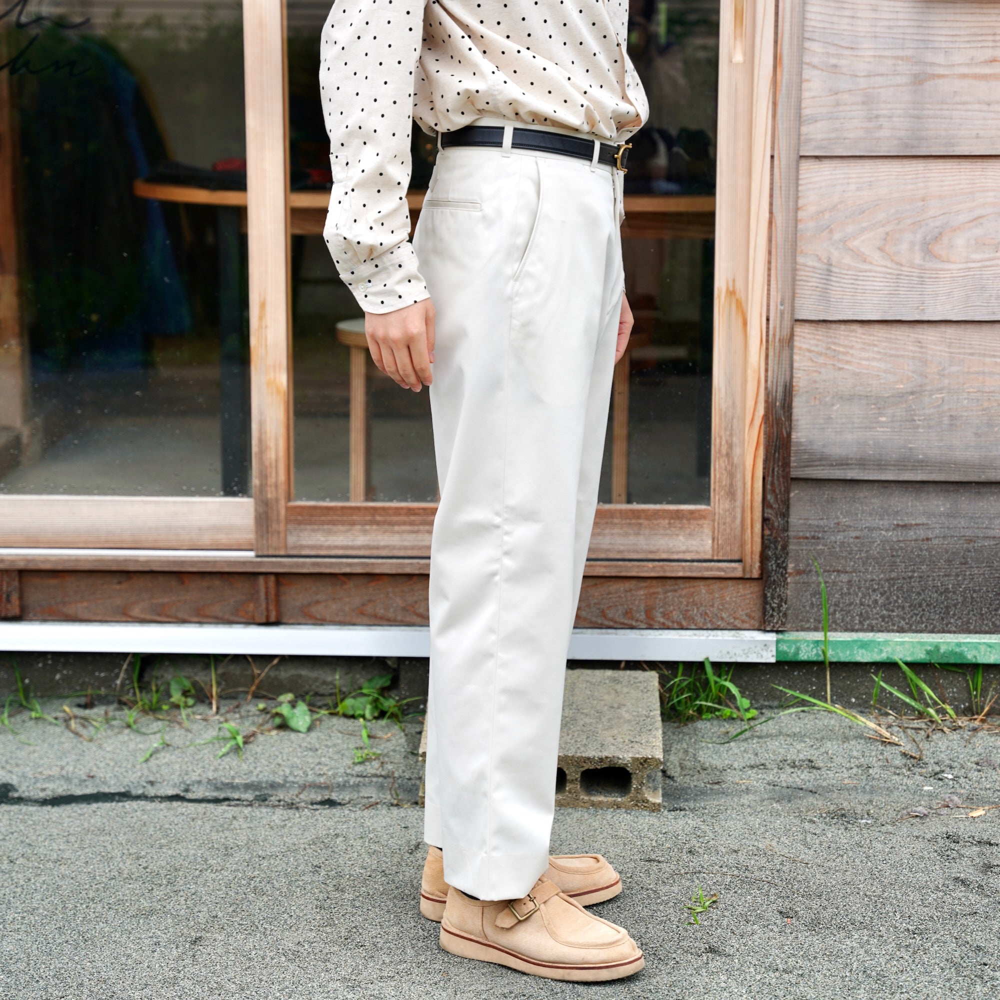 FOUNDOUR（ファウンダ) / TWILL WORK PANTS WHITE