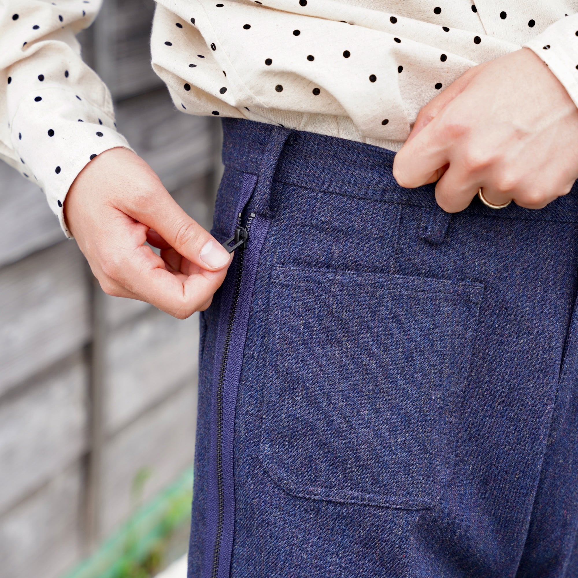 EESETT&Co / FLARE TROUSERS "ANDERSON" - NAVY