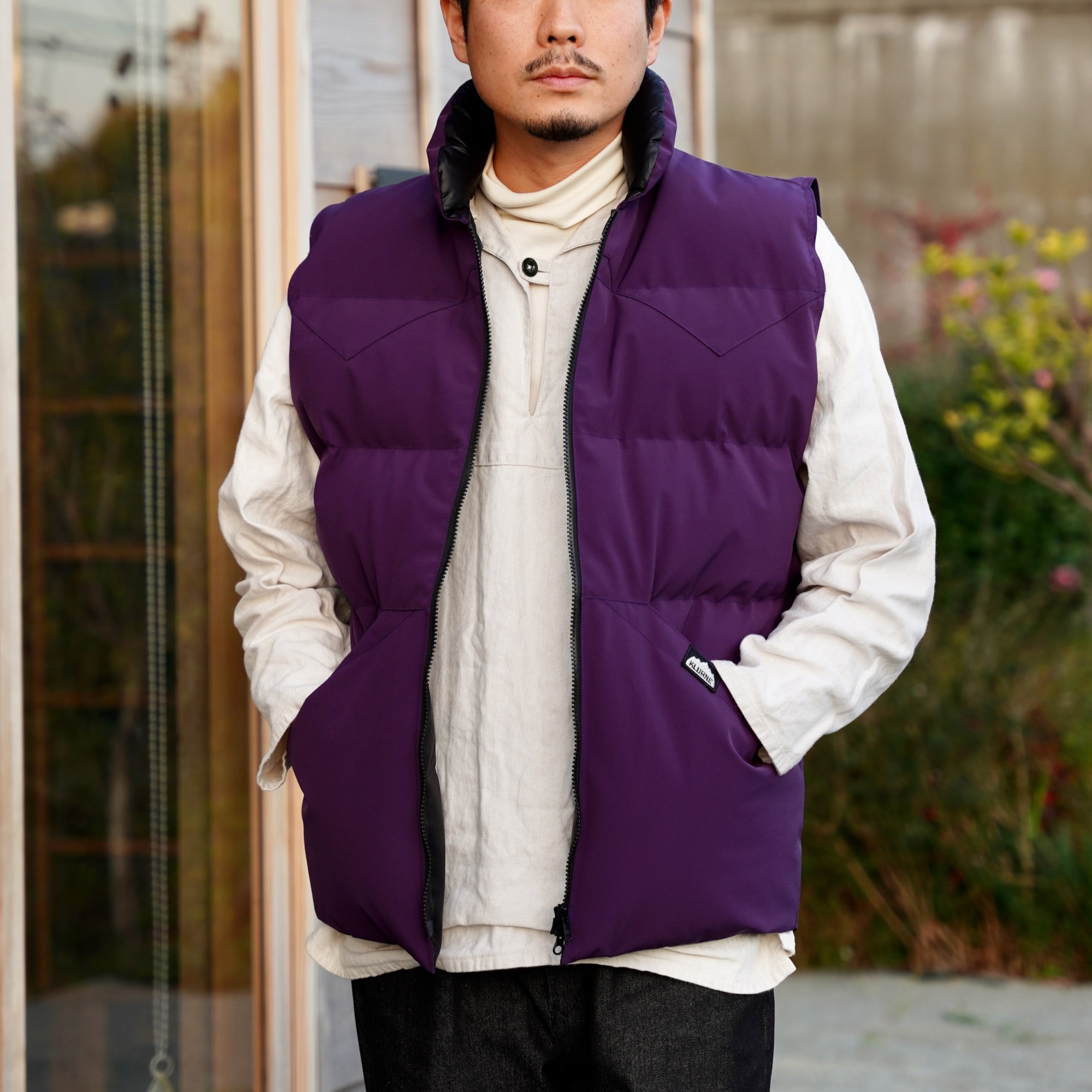 KLUANE ピンク ダウンベスト　クルアネ　カナダ製　ダックダウン　希少 KLUANE MOUNTAINEERING / DOWN VEST (Western Yoke) – Violet – éhn