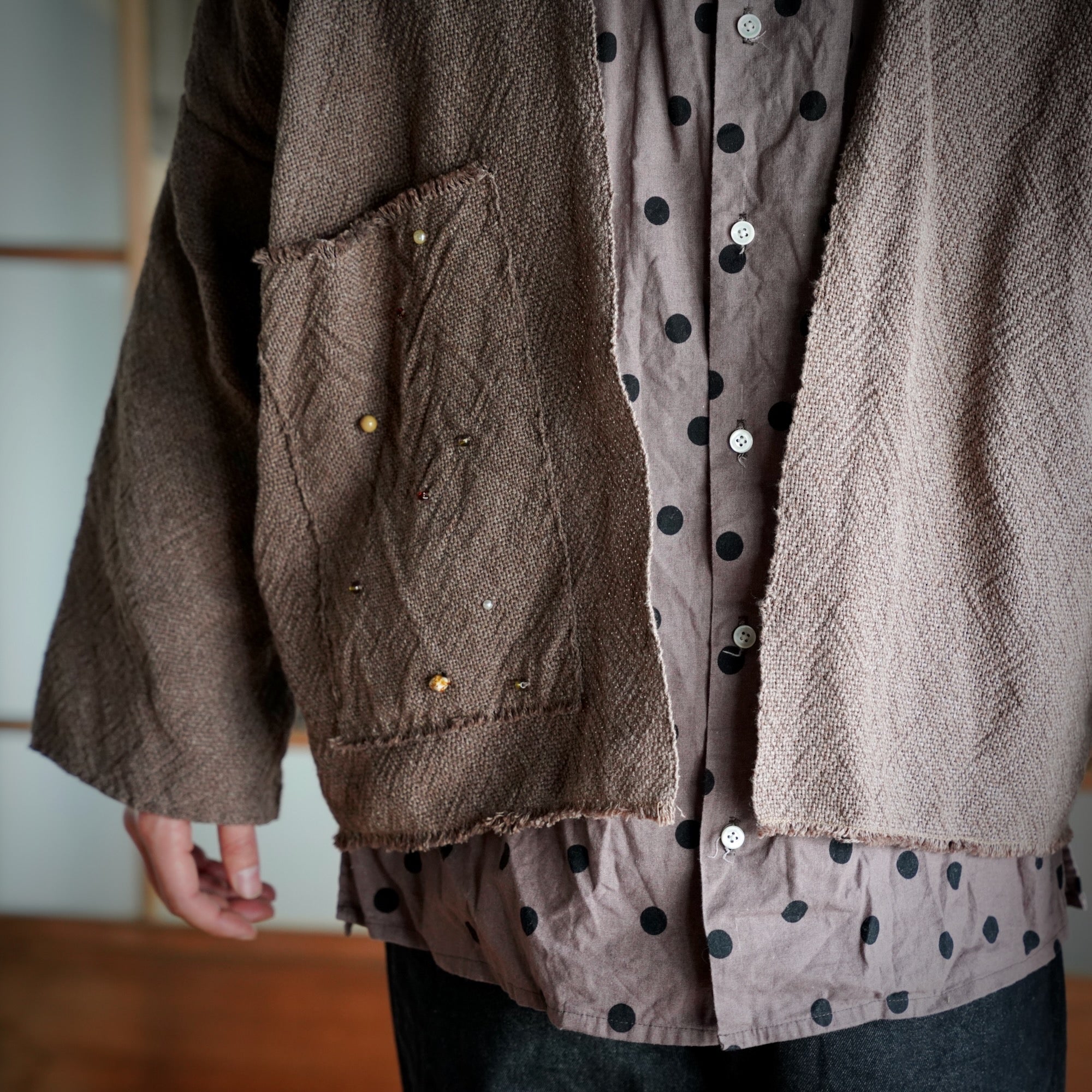 Hollie Word × éhn  /  Hand woven-Hand sewn-Vintage sourced   bead detail Jacket