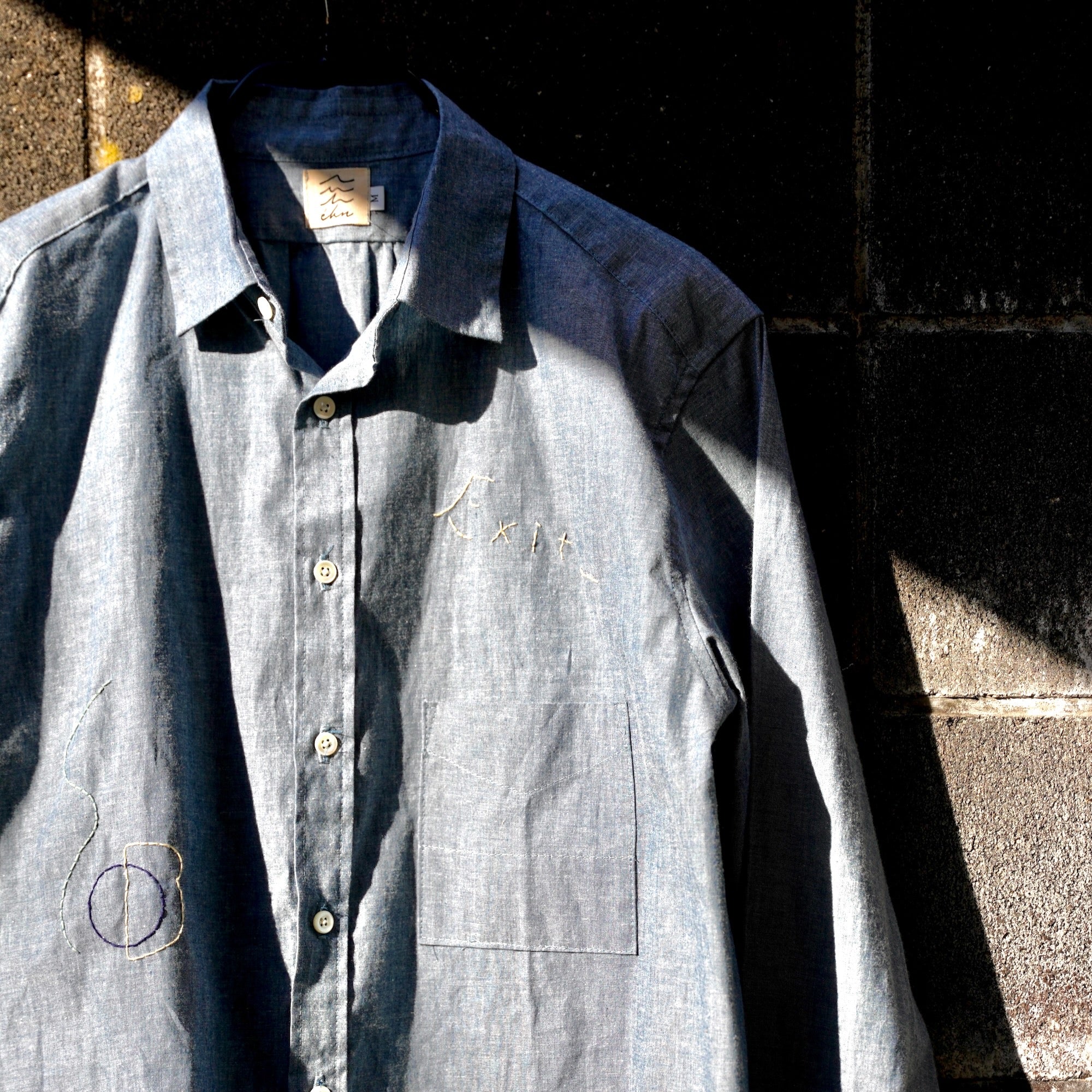 【受注生産】éhn Original / Chambray Shirt  Embroidery Edition - BLUE