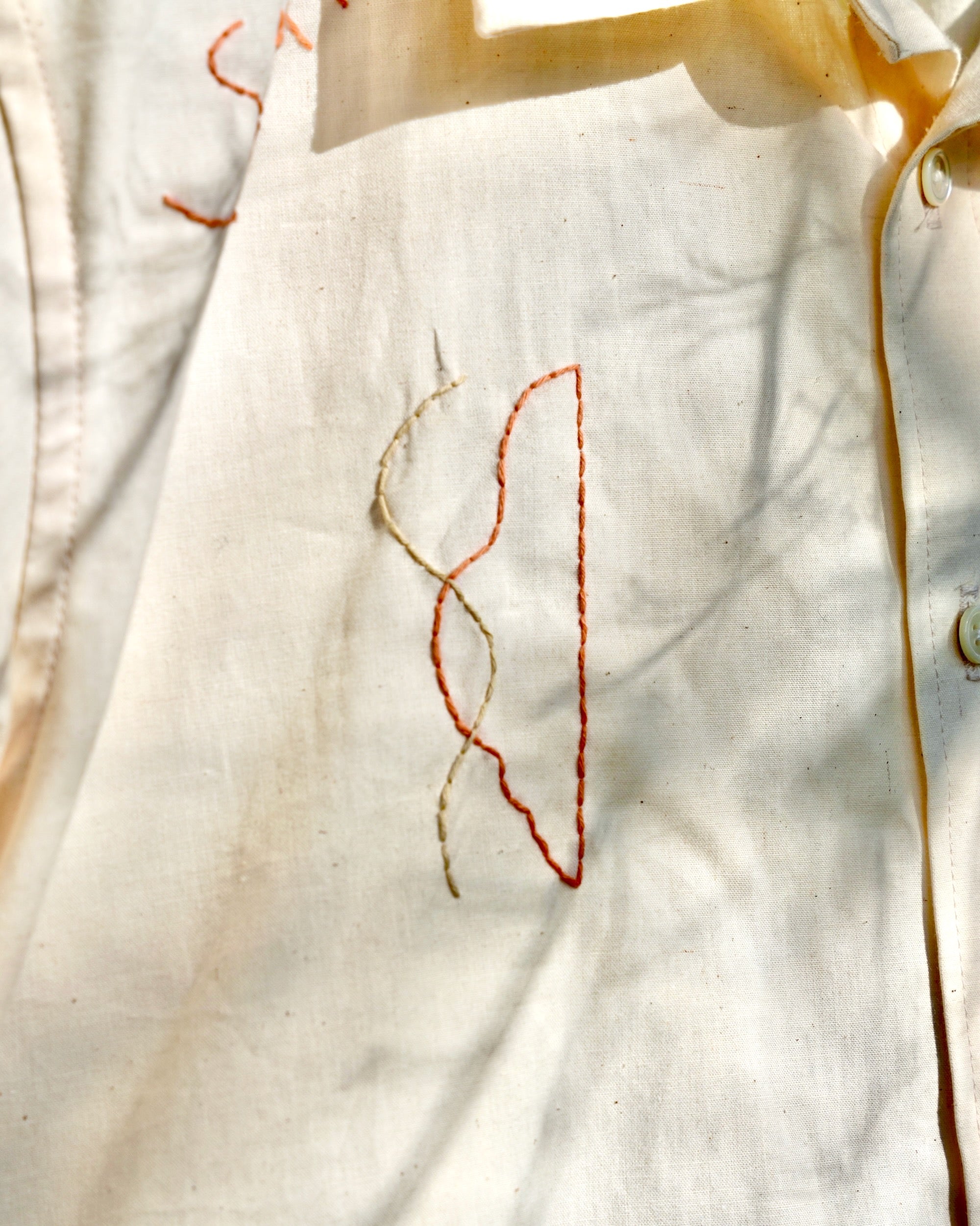 【受注生産】éhn Original / Chambray Shirt  Embroidery Edition - WHITE