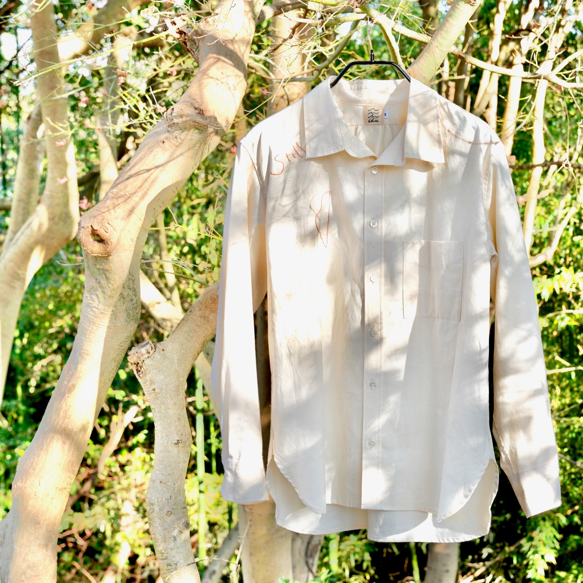 【受注生産】éhn Original / Chambray Shirt  Embroidery Edition - WHITE