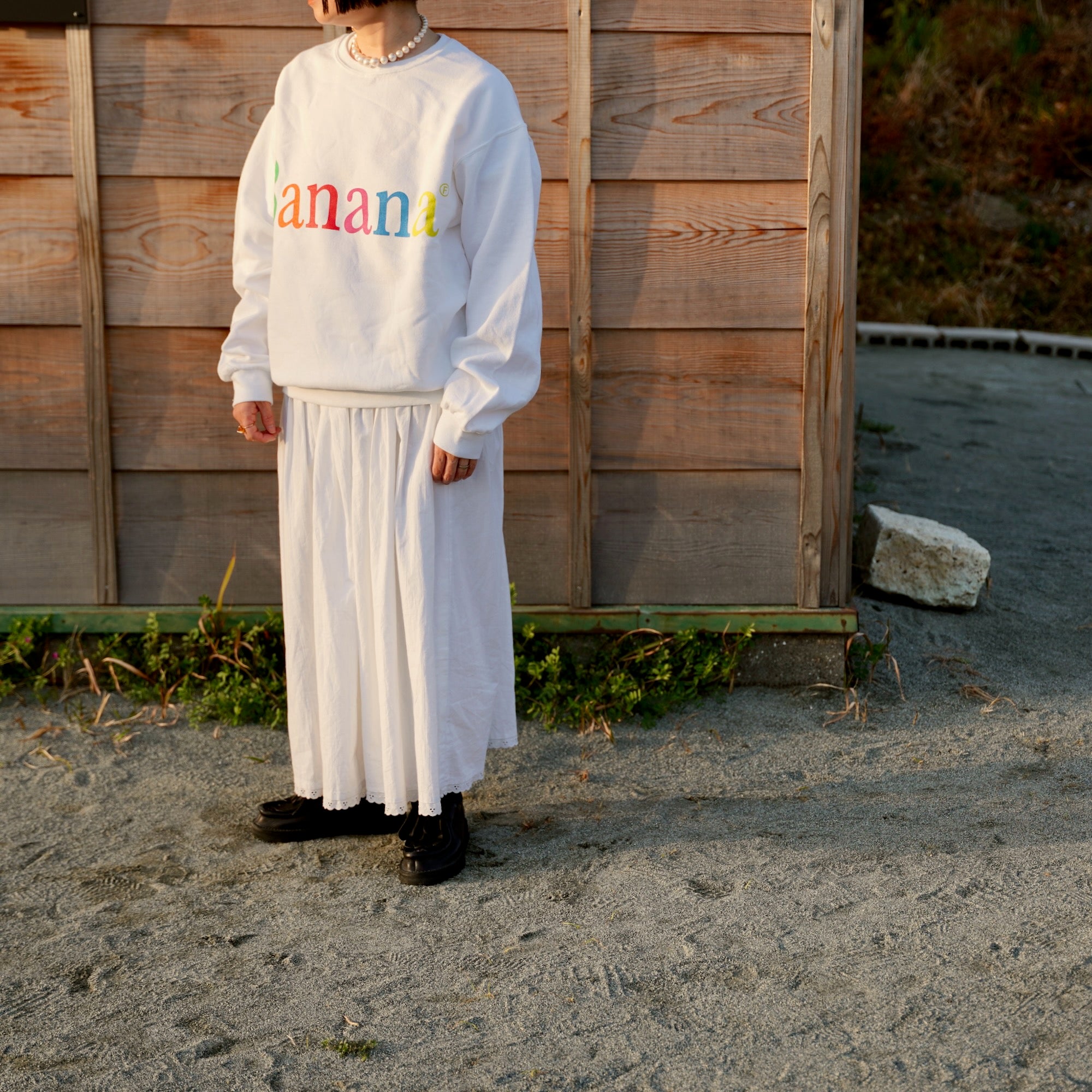 byeA. / NOT APPLE SWEAT Banana WHITE