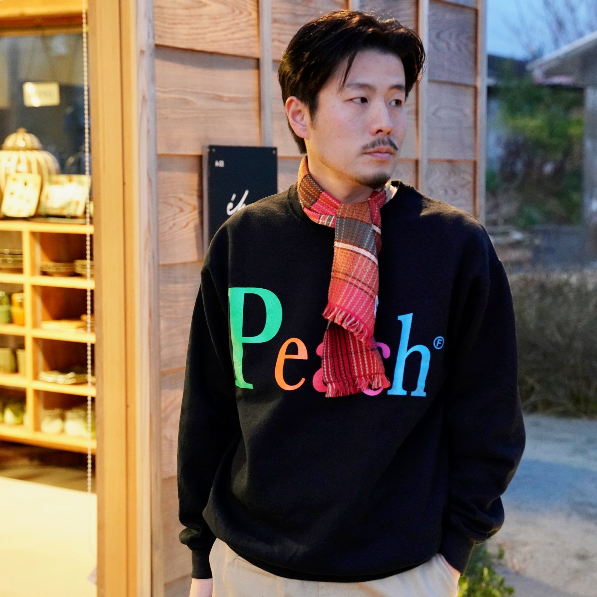 byeA. / NOT APPLE SWEAT Peach BLACK