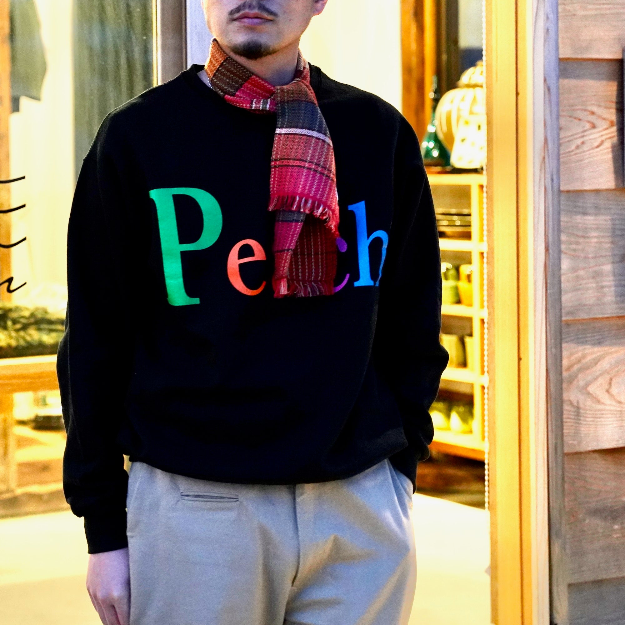 byeA. / NOT APPLE SWEAT Peach BLACK