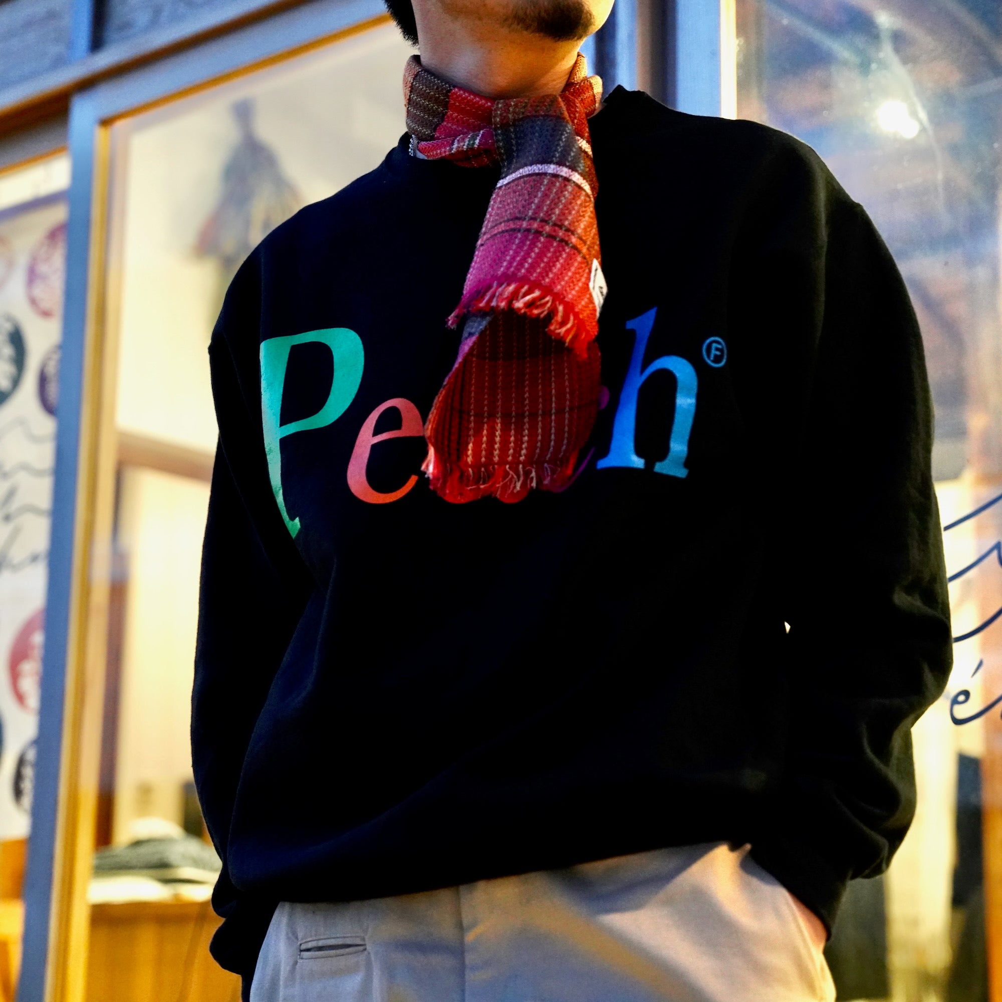 byeA. / NOT APPLE SWEAT Peach BLACK