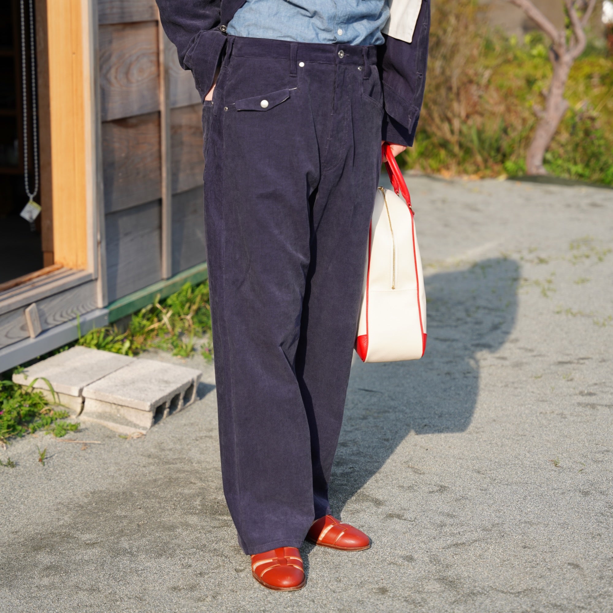EESETT&Co / 5 POCKET PANTS"ROSTAM" - FADED NAVY CORDUROY