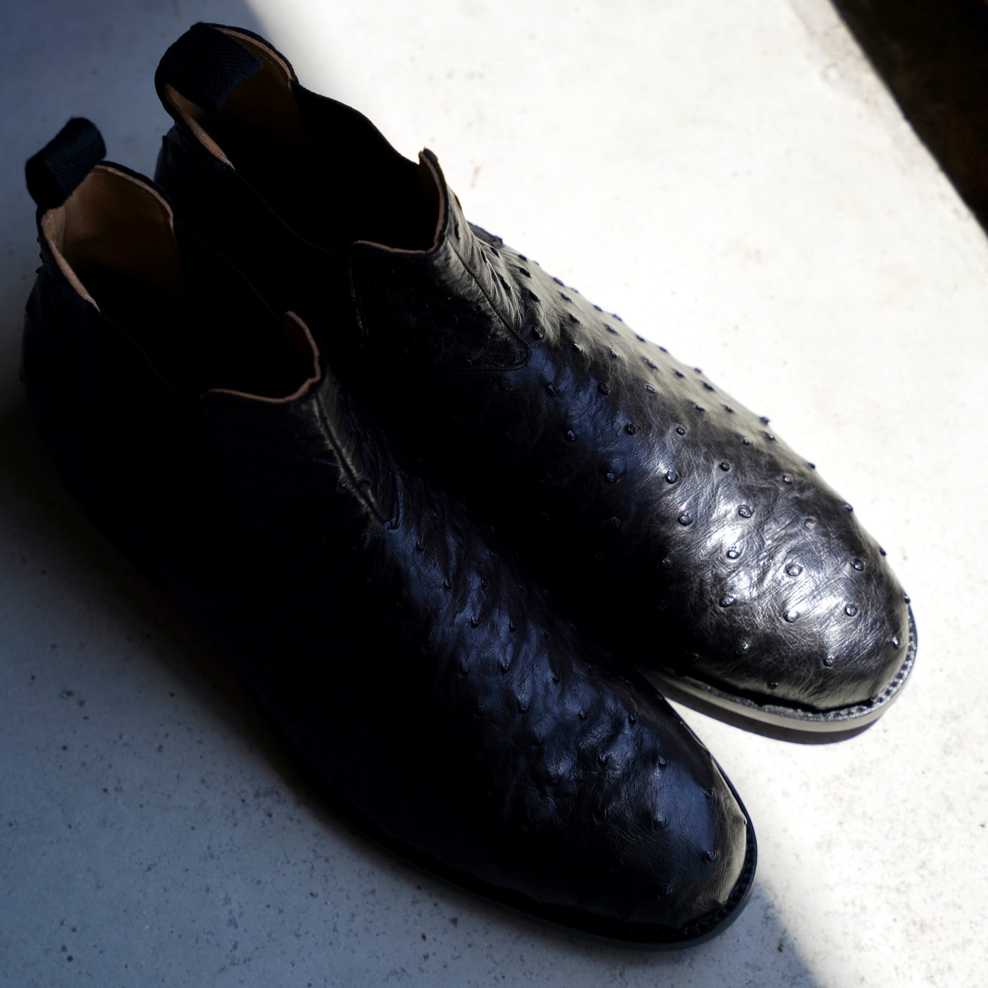 【受注生産】RENDO × éhn / Exclusive Ostrich Chelsea Boots