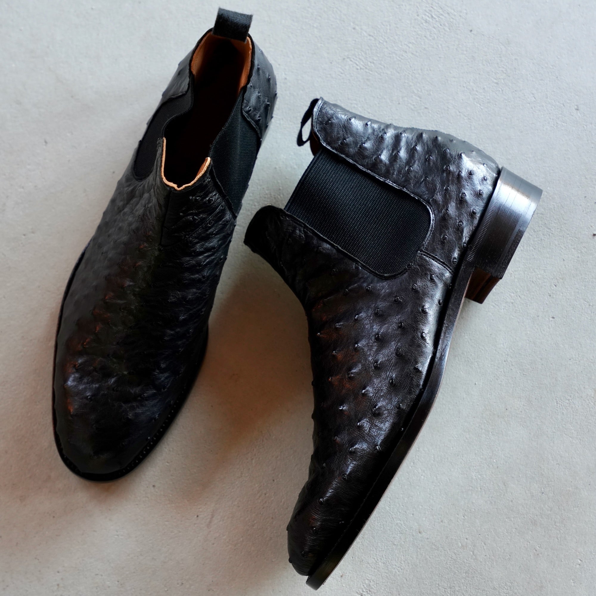 【受注生産】RENDO × éhn / Exclusive Ostrich Chelsea Boots