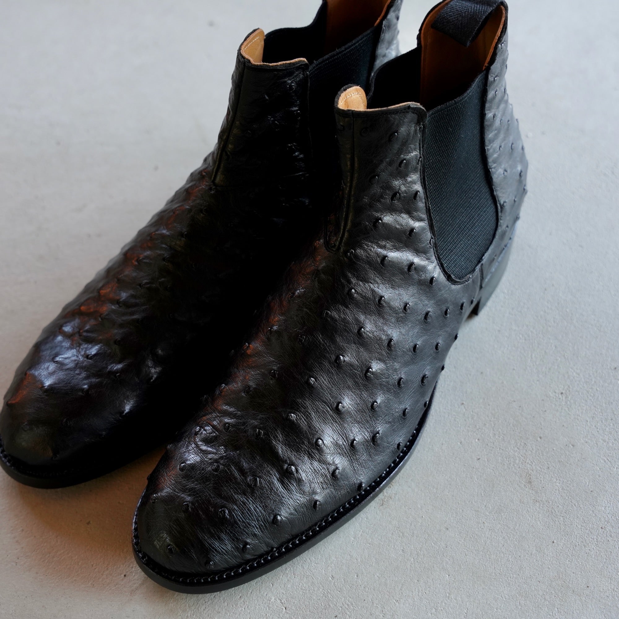 【受注生産】RENDO × éhn / Exclusive Ostrich Chelsea Boots