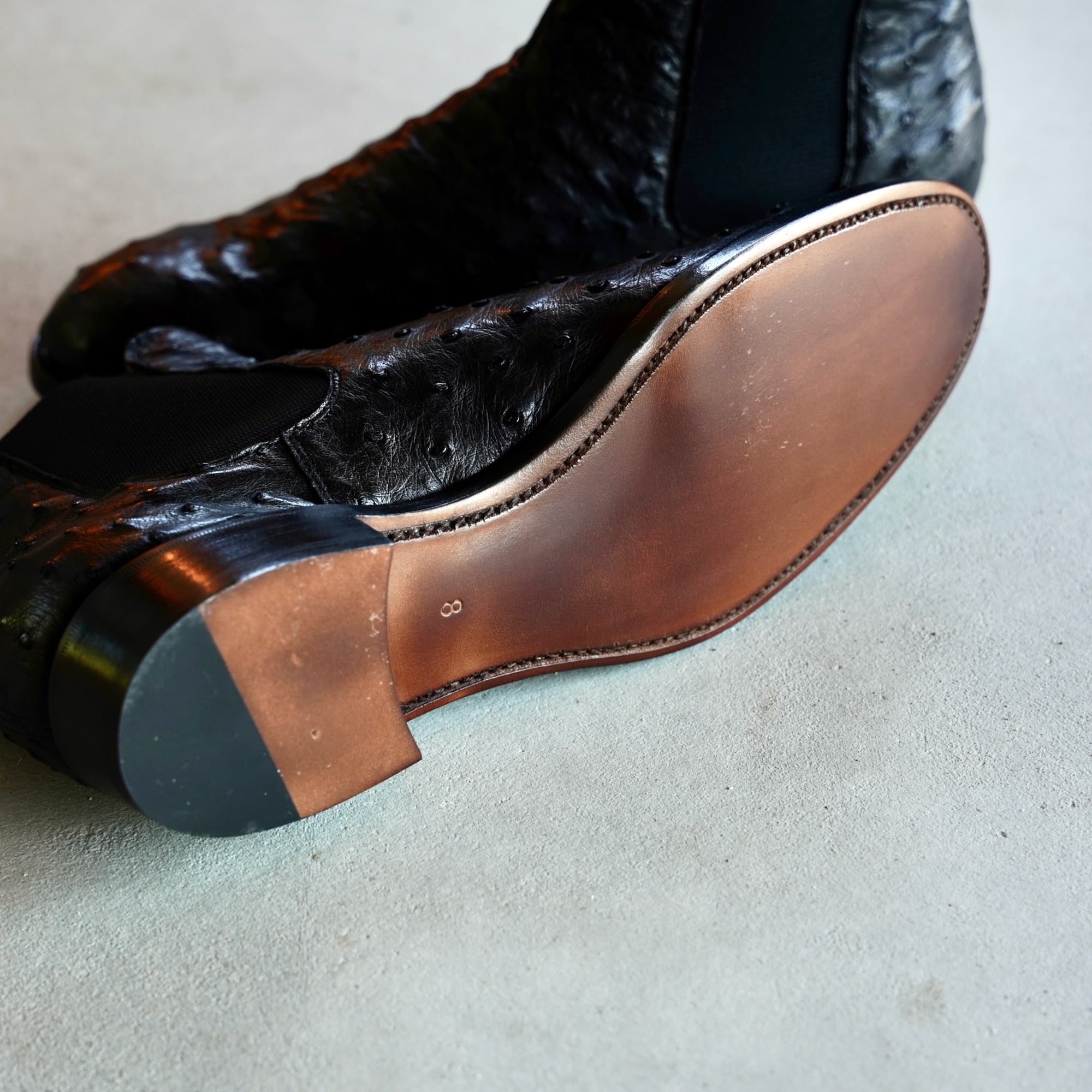 【受注生産】RENDO × éhn / Exclusive Ostrich Chelsea Boots
