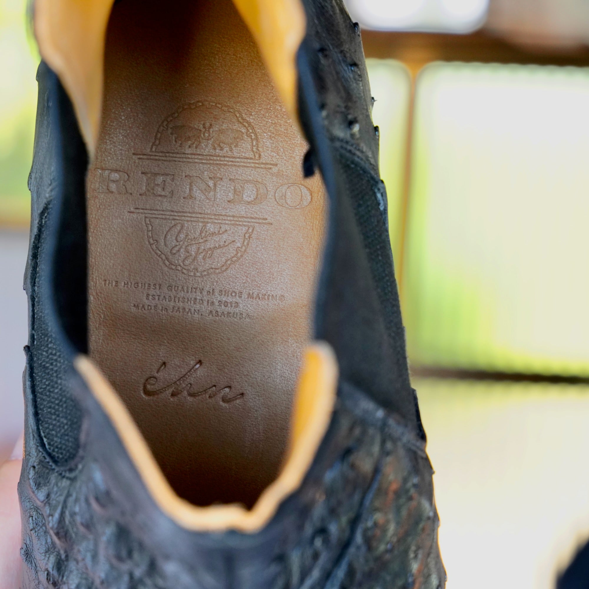【受注生産】RENDO × éhn / Exclusive Ostrich Chelsea Boots