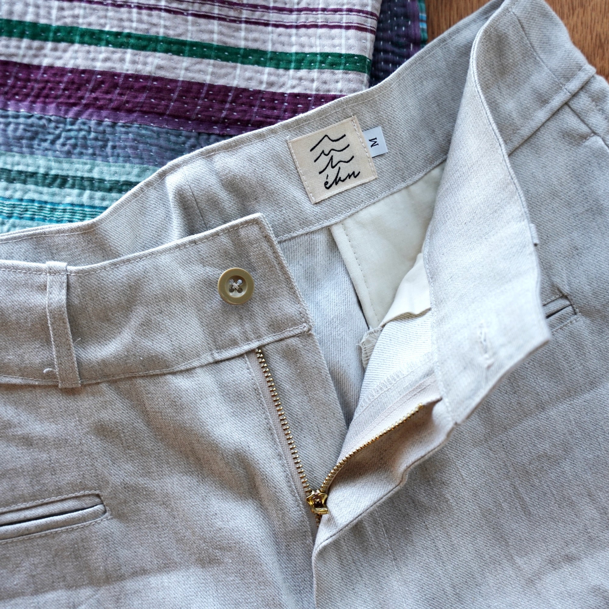 éhn original / Studio Shorts - GRAY Cotton Linen