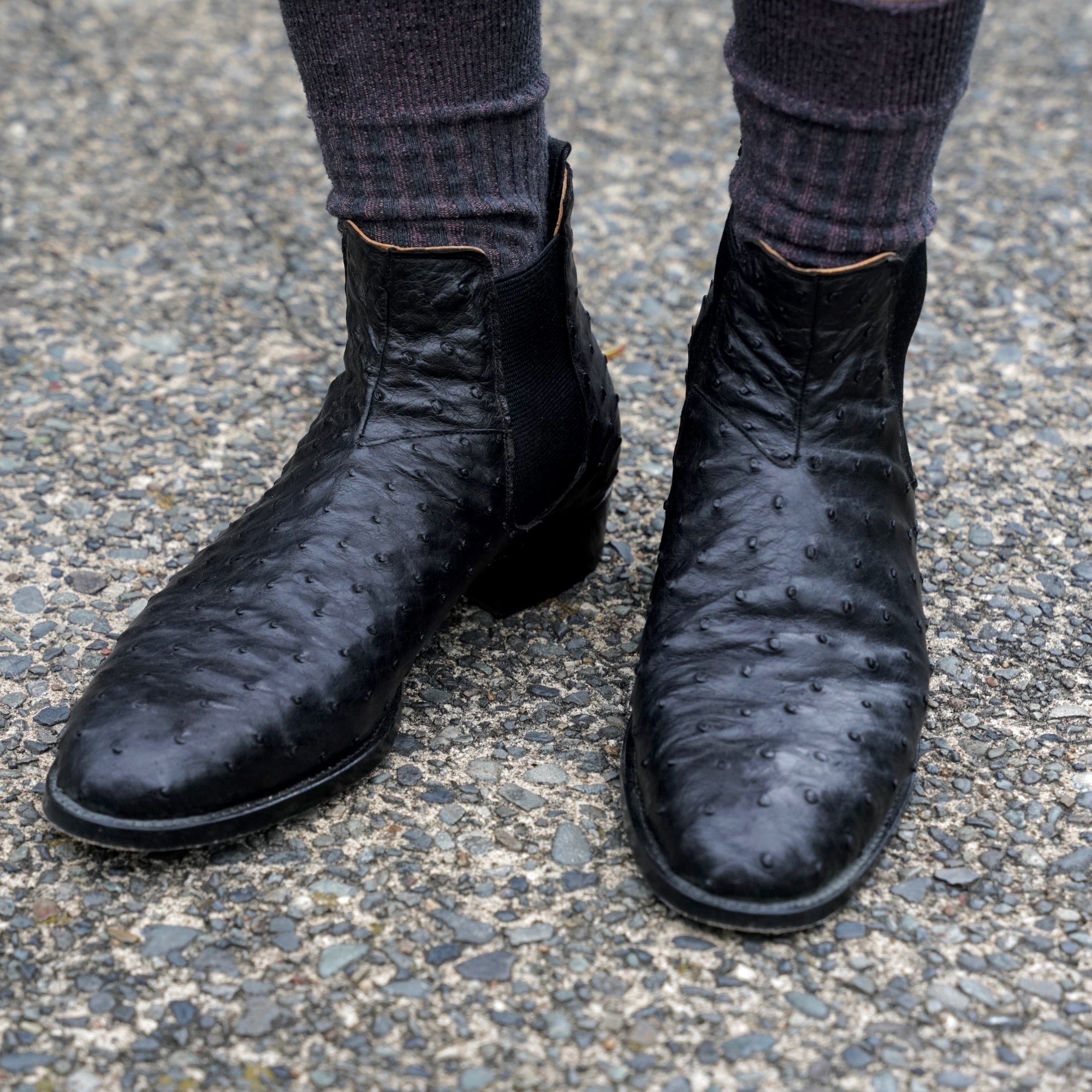 【受注生産】RENDO × éhn / Exclusive Ostrich Chelsea Boots