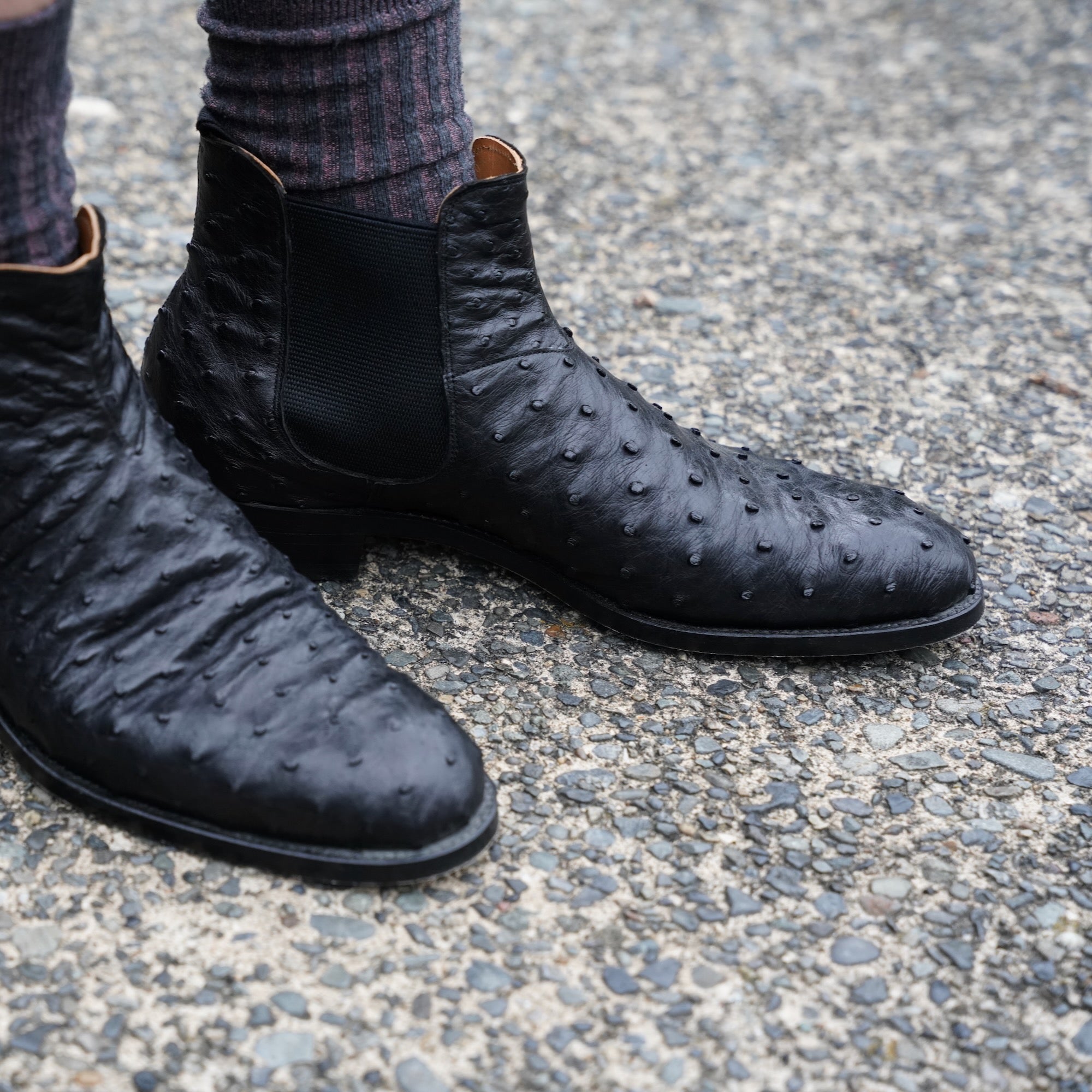【受注生産】RENDO × éhn / Exclusive Ostrich Chelsea Boots