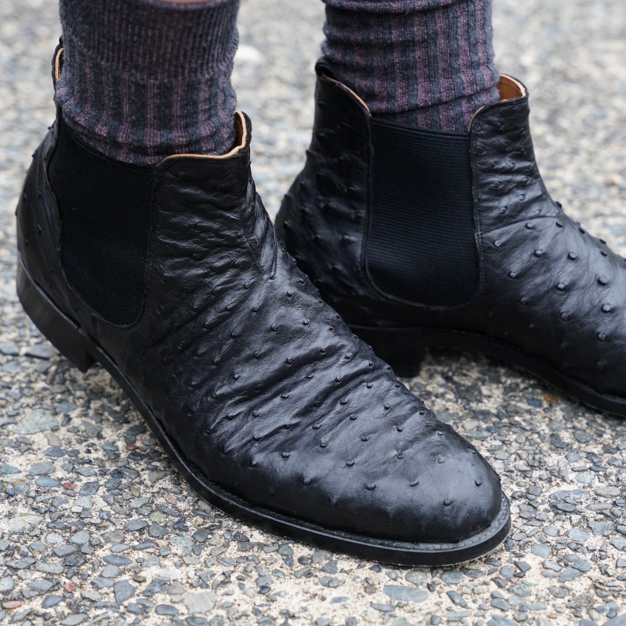 【受注生産】RENDO × éhn / Exclusive Ostrich Chelsea Boots