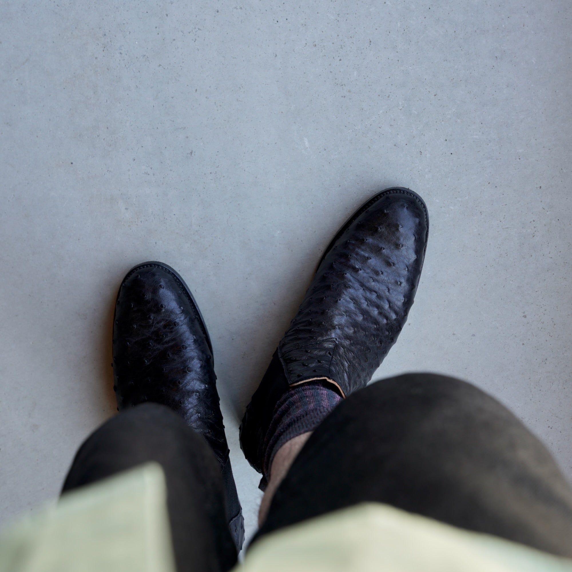 【受注生産】RENDO × éhn / Exclusive Ostrich Chelsea Boots