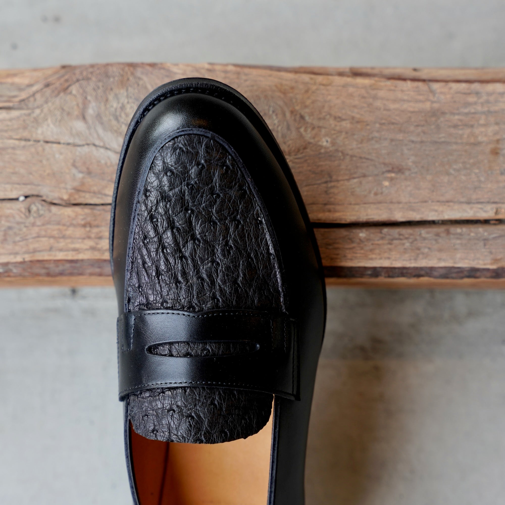 【受注生産】RENDO × éhn  / Coin Loafer (オーストリッチ・国産キップ）