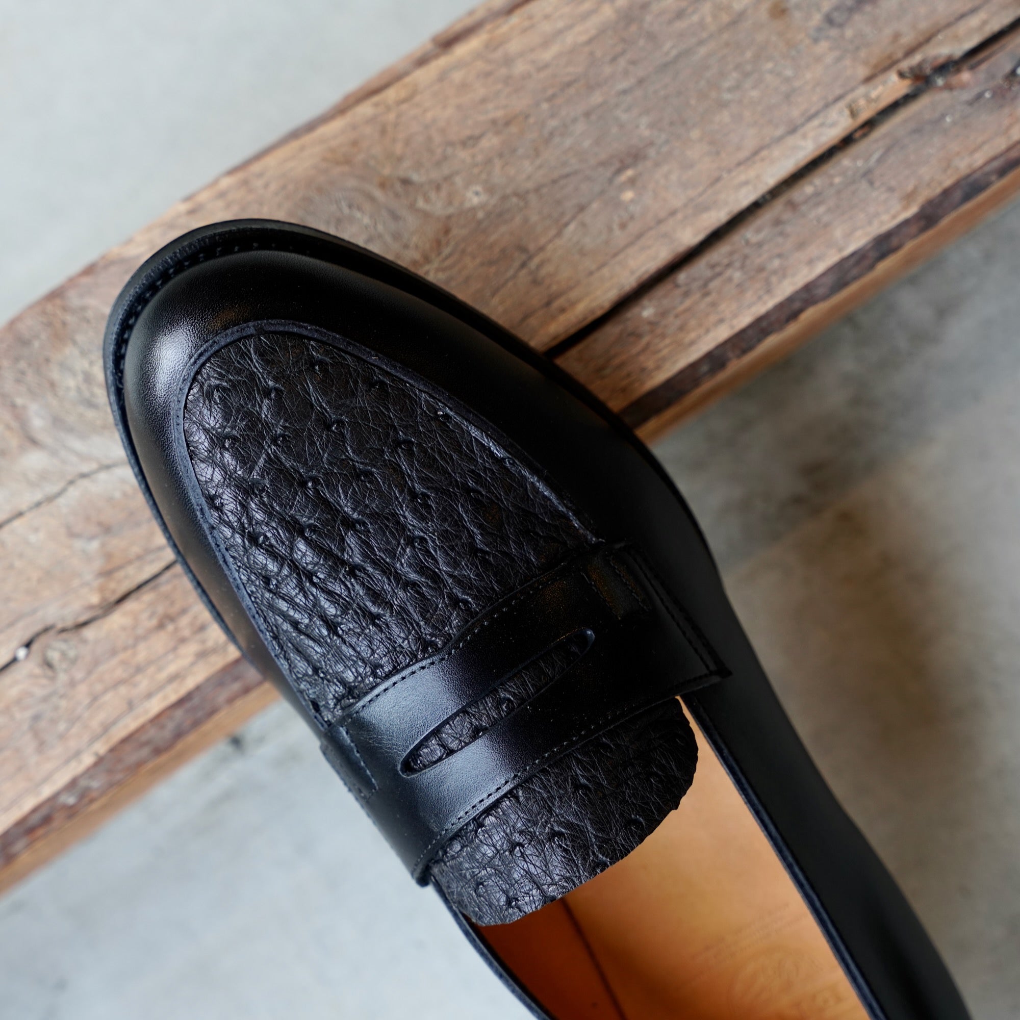 【受注生産】RENDO × éhn  / Coin Loafer (オーストリッチ・国産キップ）