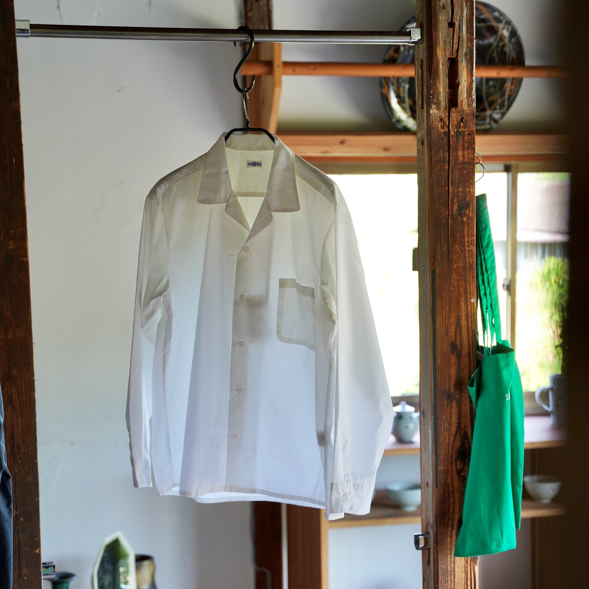 FOUNDOUR（ファウンダ) / COTTON OPEN COLLAR SHIRT