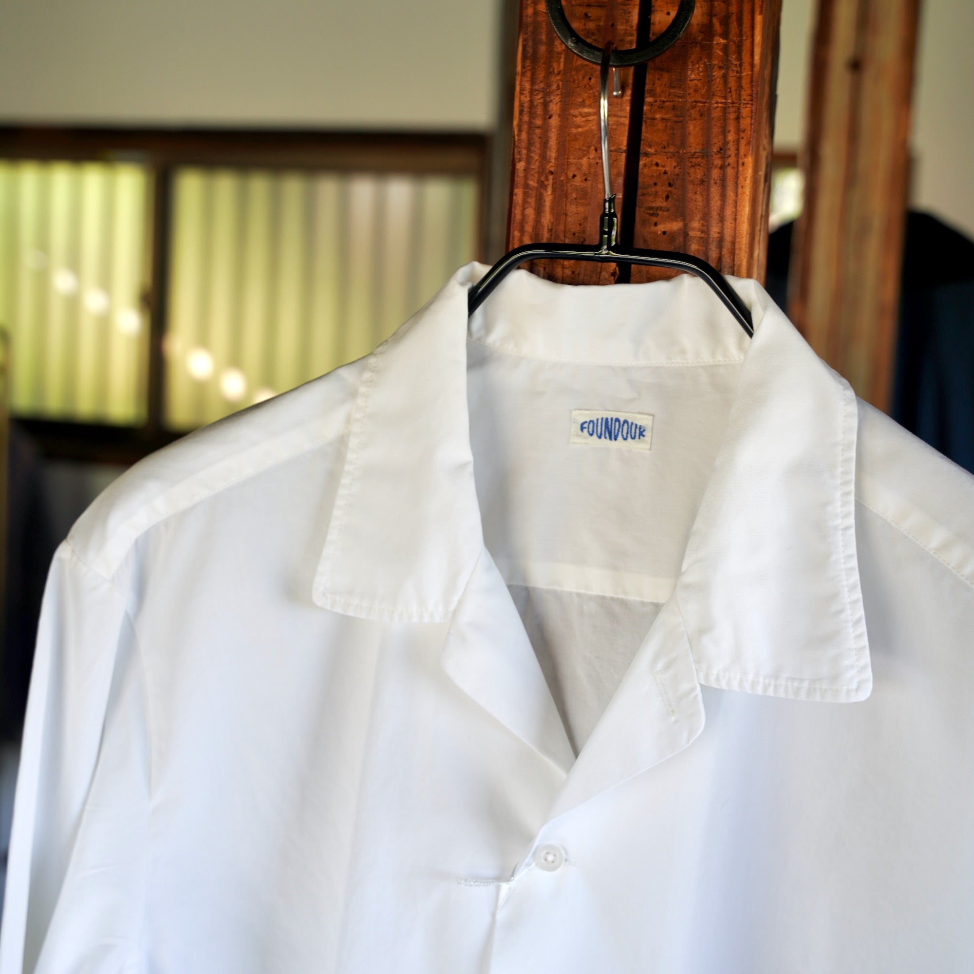 FOUNDOUR（ファウンダ) / COTTON OPEN COLLAR SHIRT