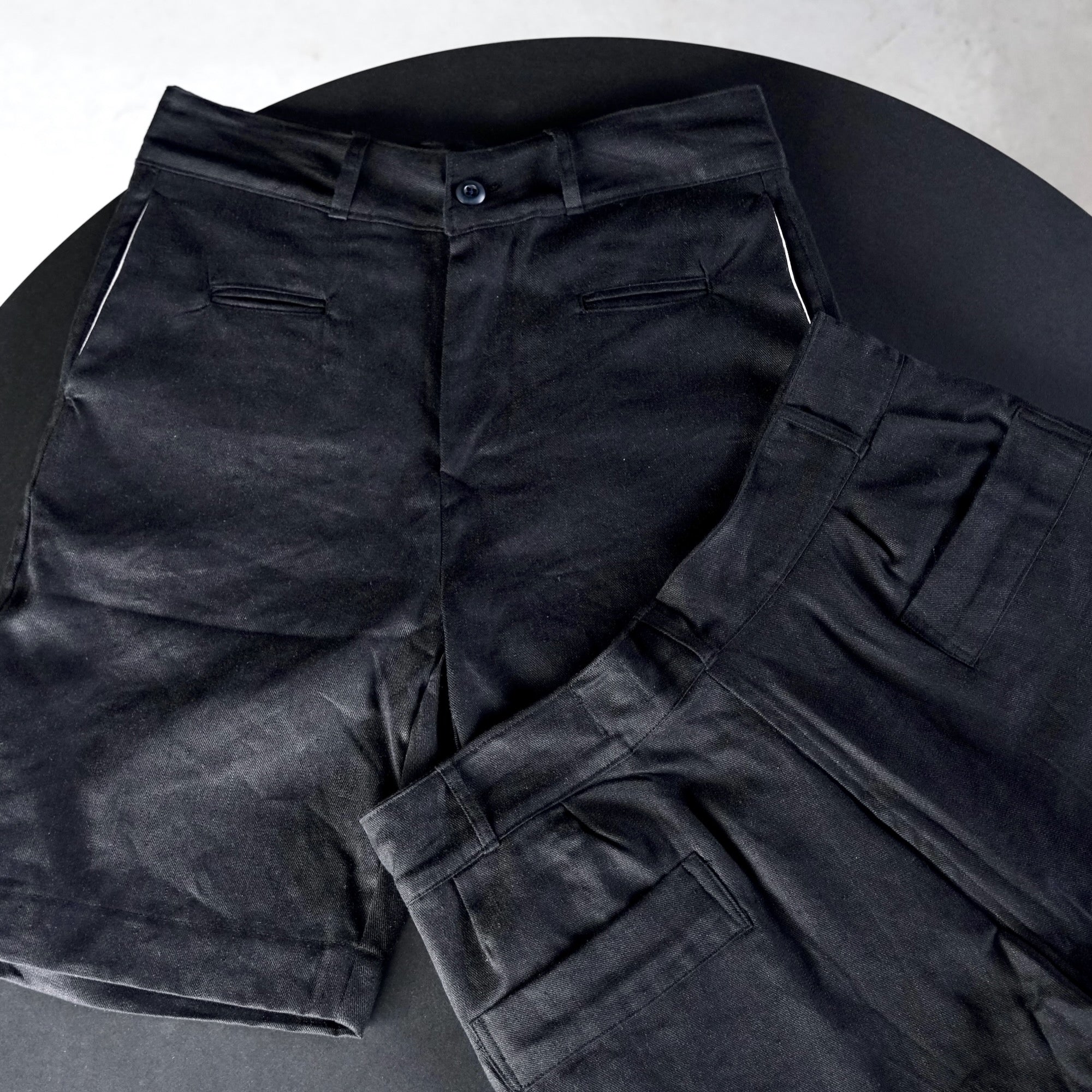 éhn original / Studio Shorts - BLACK Cotton Linen