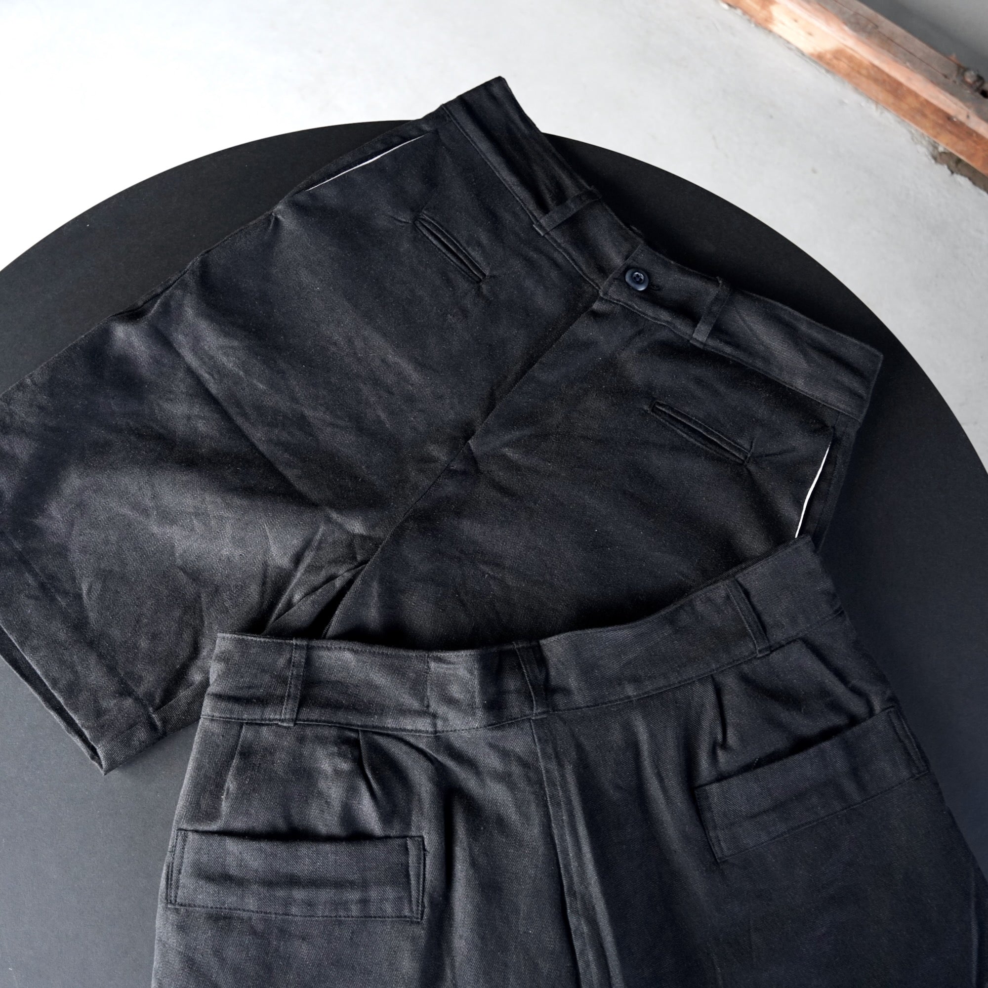 éhn original / Studio Shorts - BLACK Cotton Linen