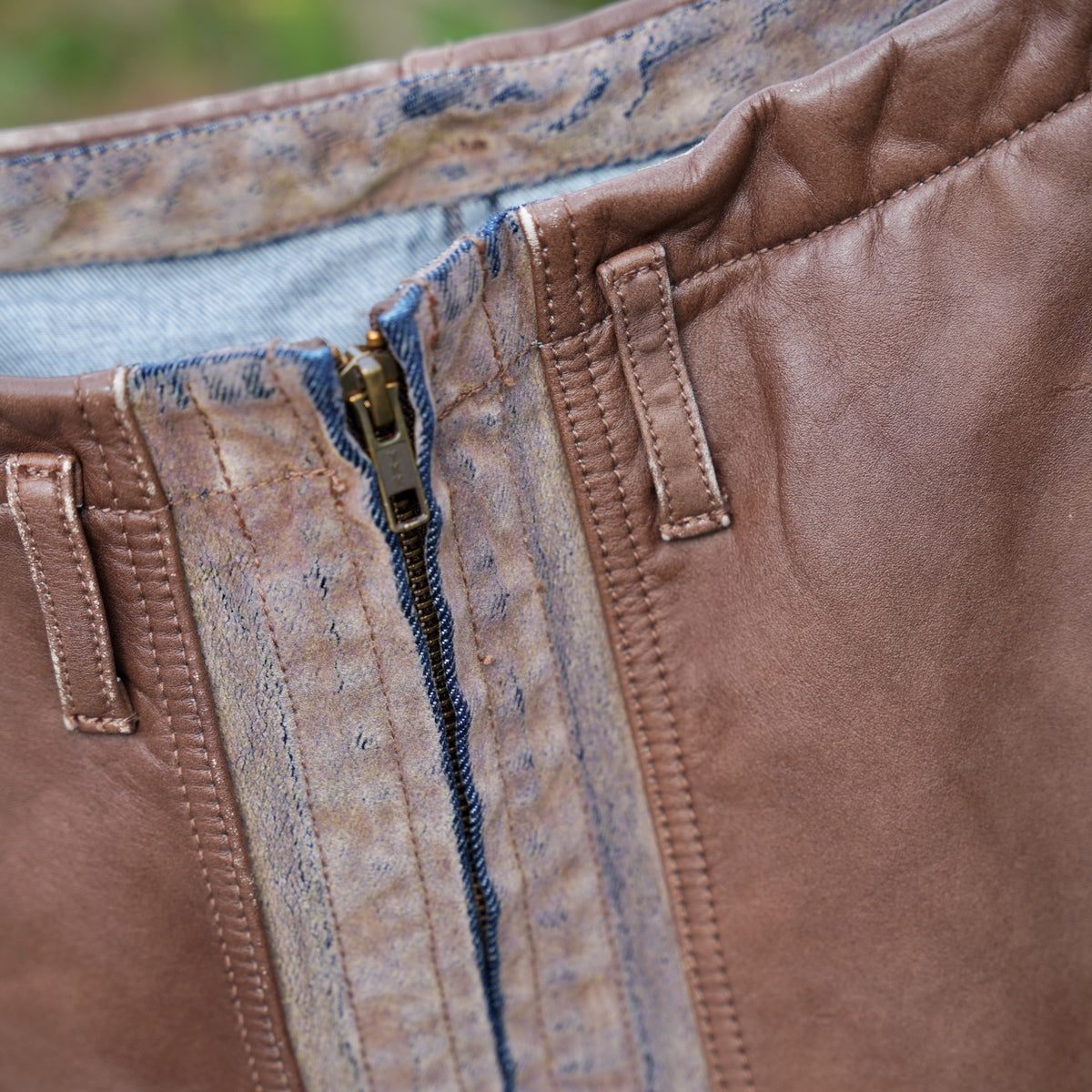 Nomàt /  Boiler Skirt ［Mongolian Lether and Flocky Denim］