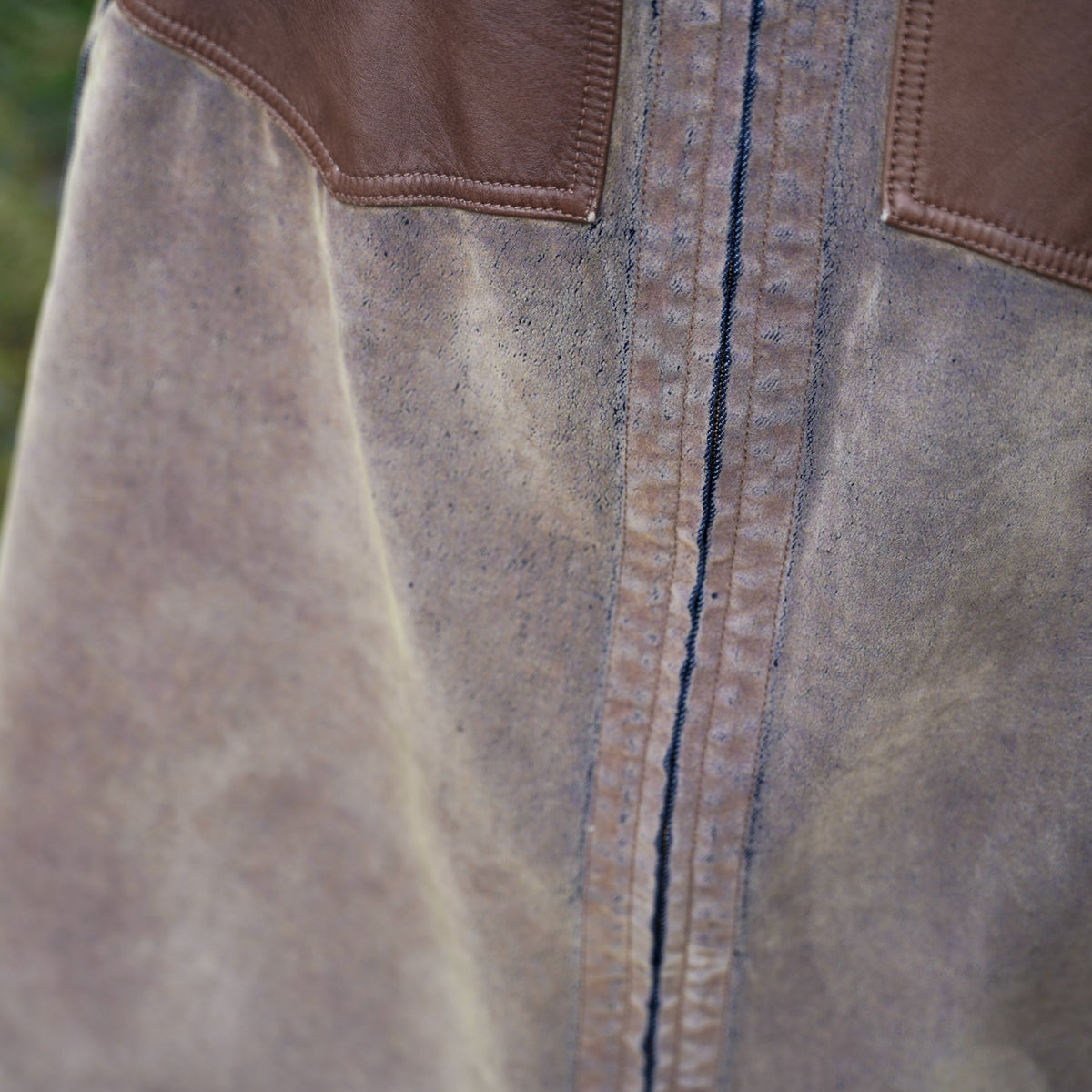 Nomàt /  Boiler Skirt ［Mongolian Lether and Flocky Denim］