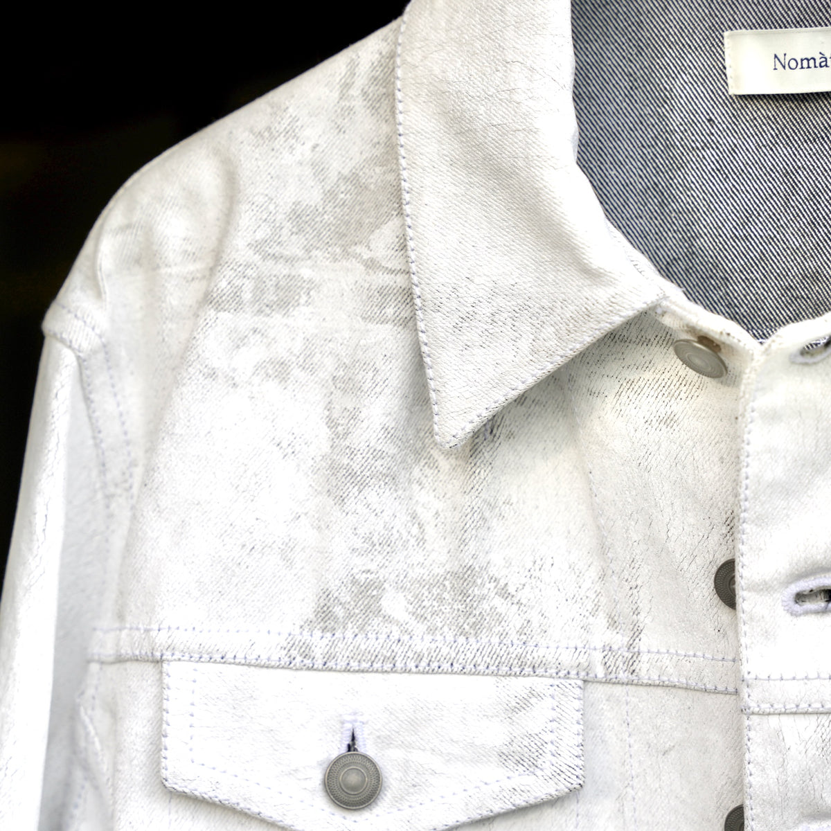 Nomàt / Denim Mini Jacket ［White Hand paint］