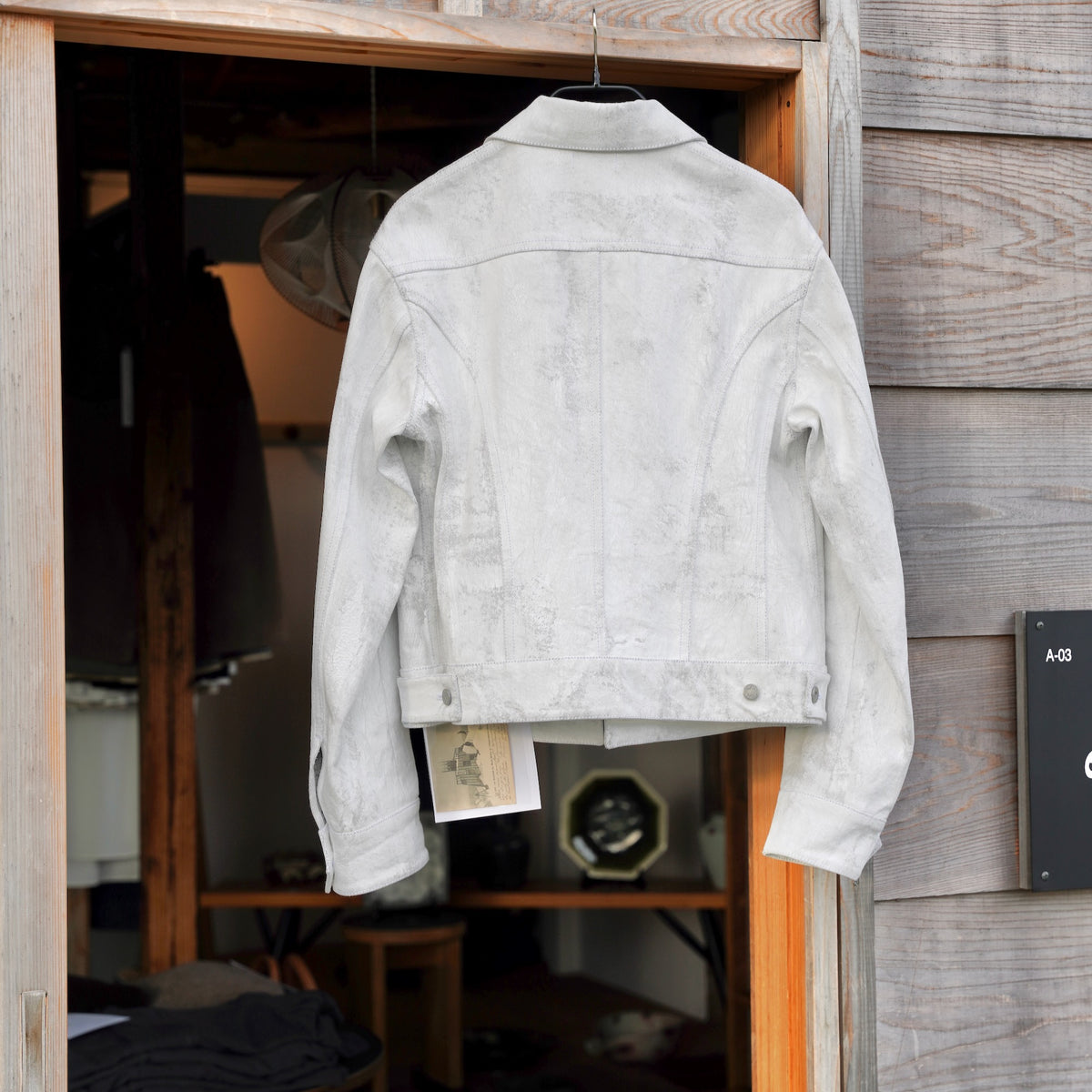 Nomàt / Denim Mini Jacket ［White Hand paint］
