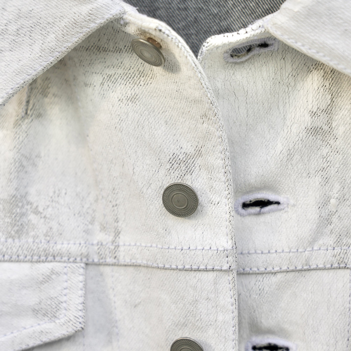 Nomàt / Denim Mini Jacket ［White Hand paint］
