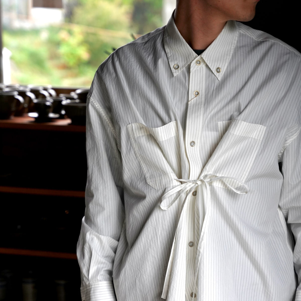Nomàt /Tie Shirt ［Silk Cotton Stripe］
