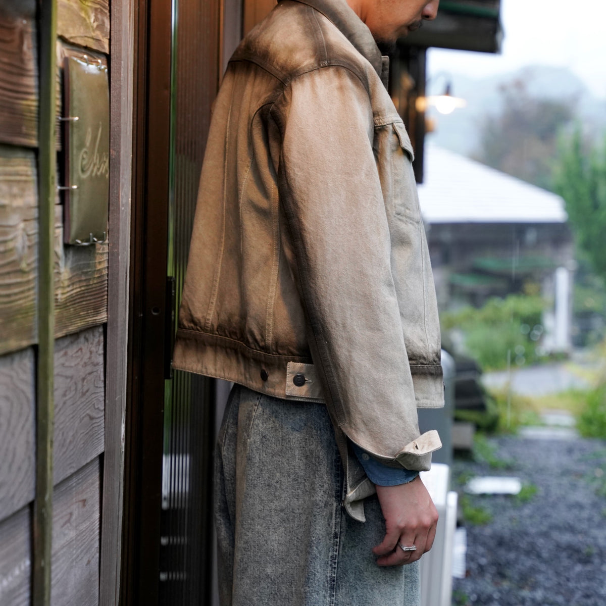 Nomàt / Denim Mini Jacket  ［Edge Spray Painting］