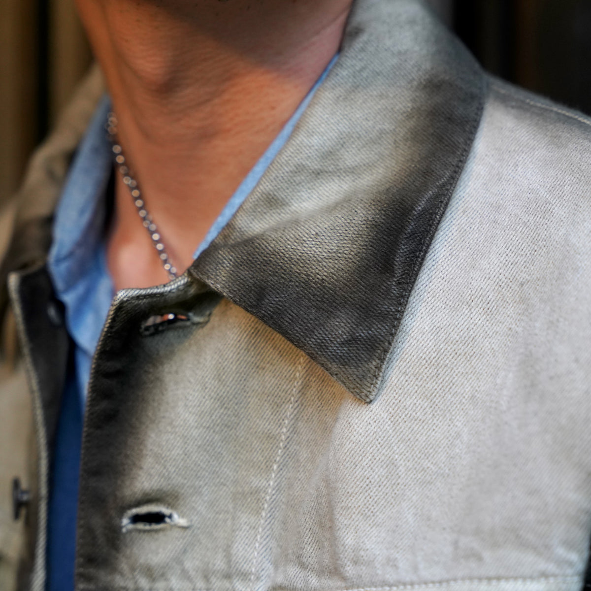 Nomàt / Denim Mini Jacket  ［Edge Spray Painting］