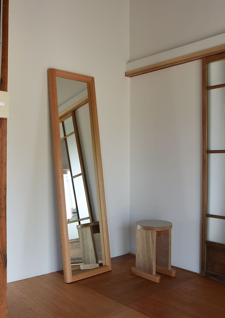 【Made to Order】éhn original /  Full Length Mirror 四分円 in Natural 1700×480