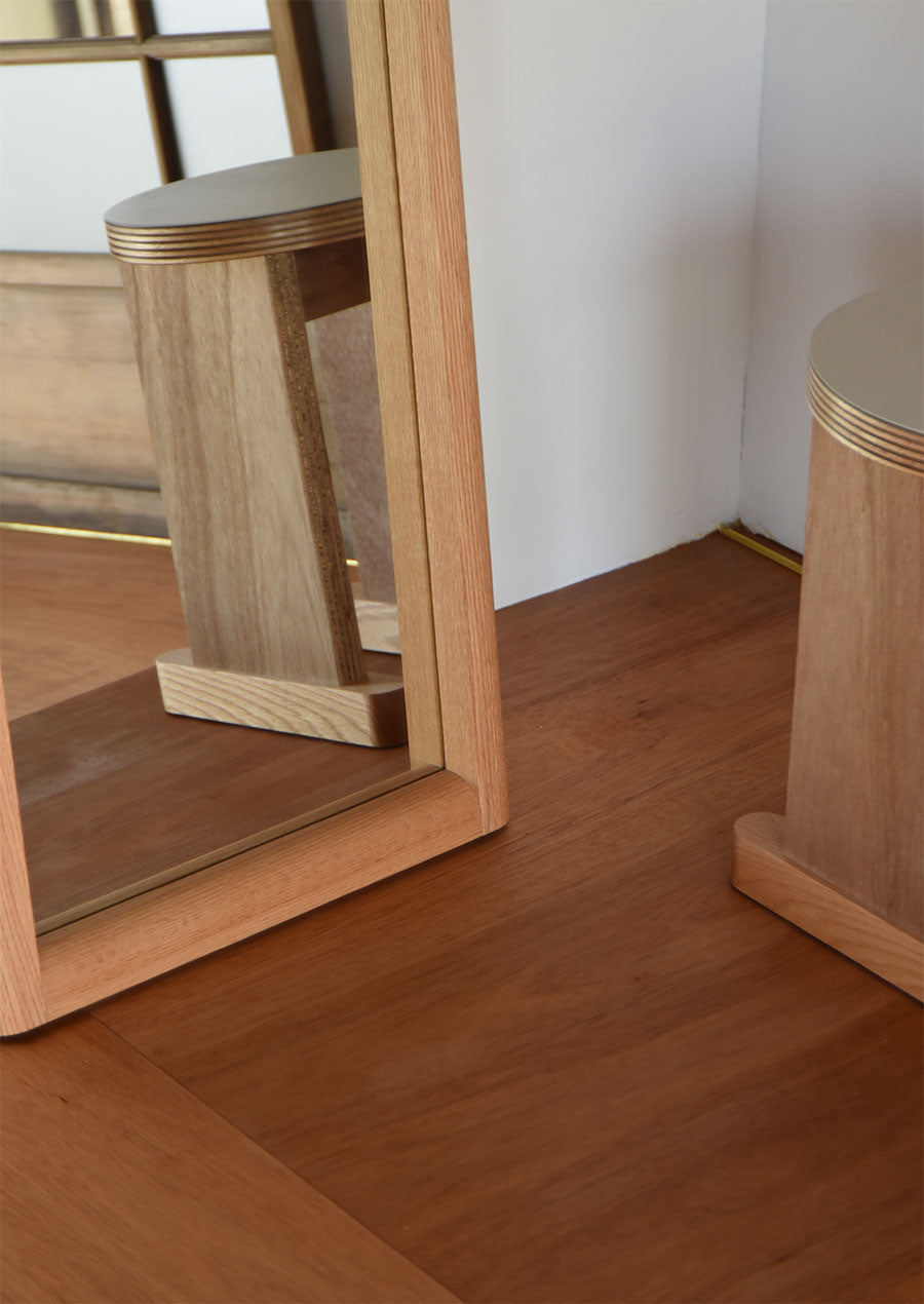 【Made to Order】éhn original /  Full Length Mirror 四分円 in Natural 1700×480